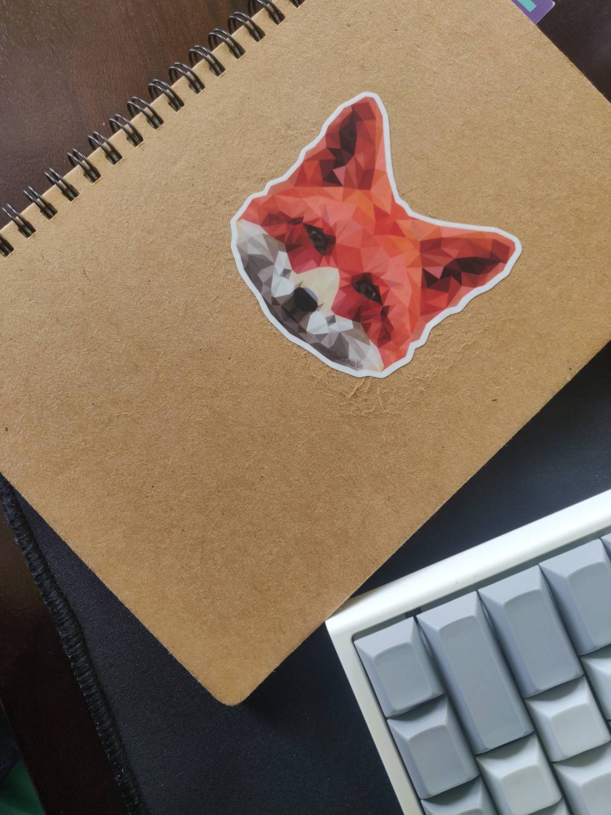 notebook with sticker